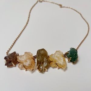 Necklace with raw gemstones